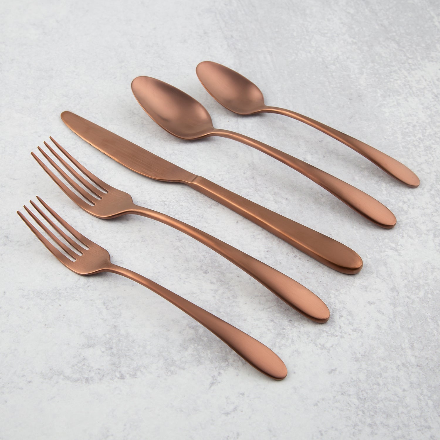 Poet Copper Satin 20 Piece Flatware Set