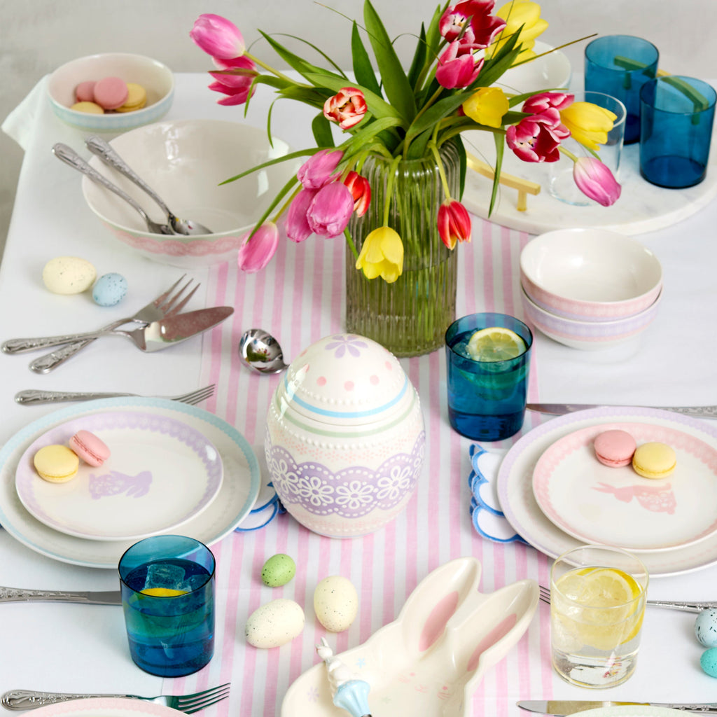 Stackable Blue Tall Glasses - Set Of 6