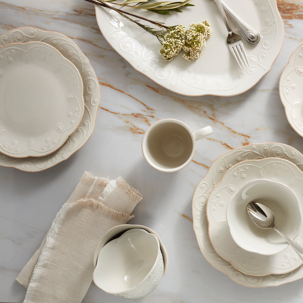 French Perle White 4-Piece Place Setting