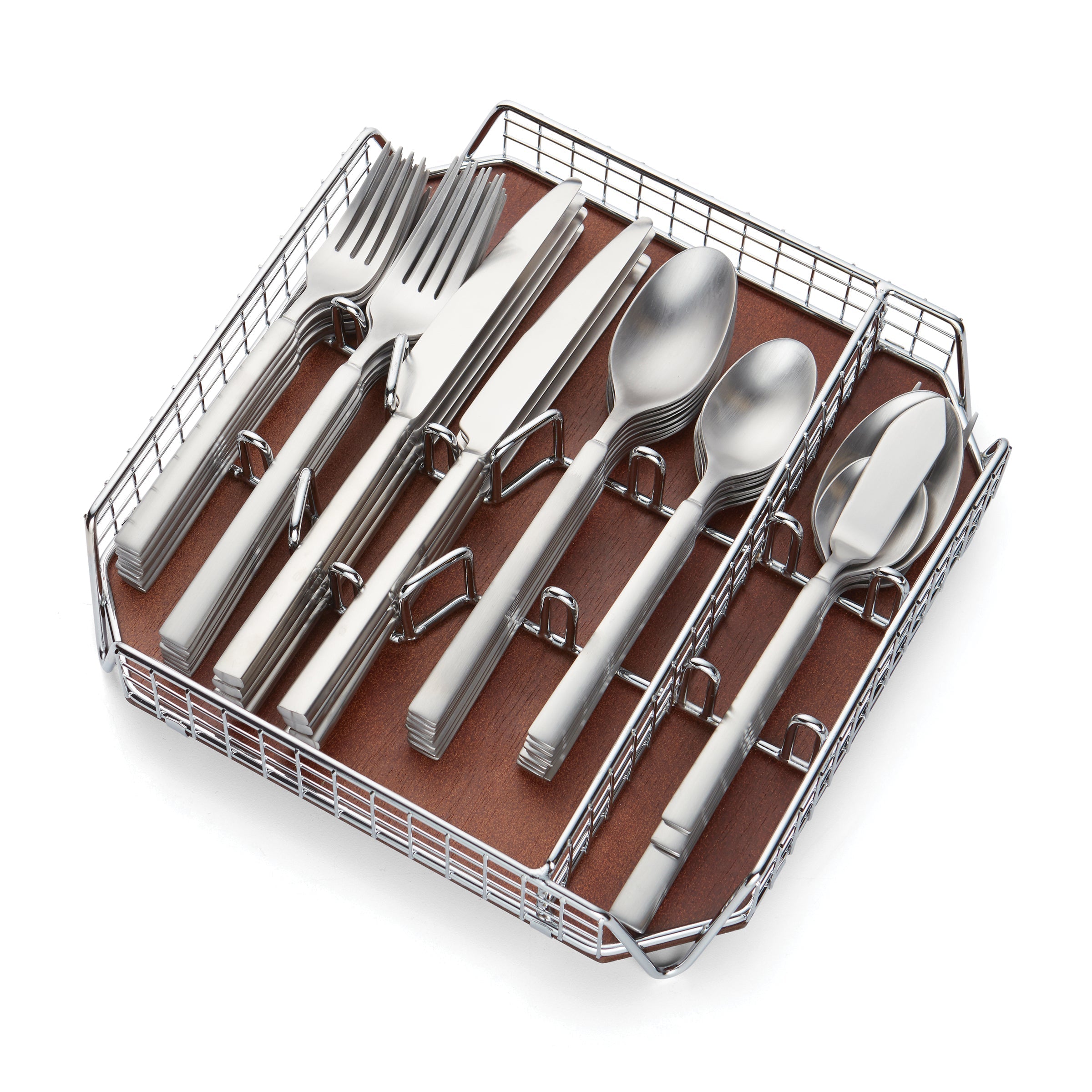 Gailann Satin 45 Piece Flatware Set with Caddy