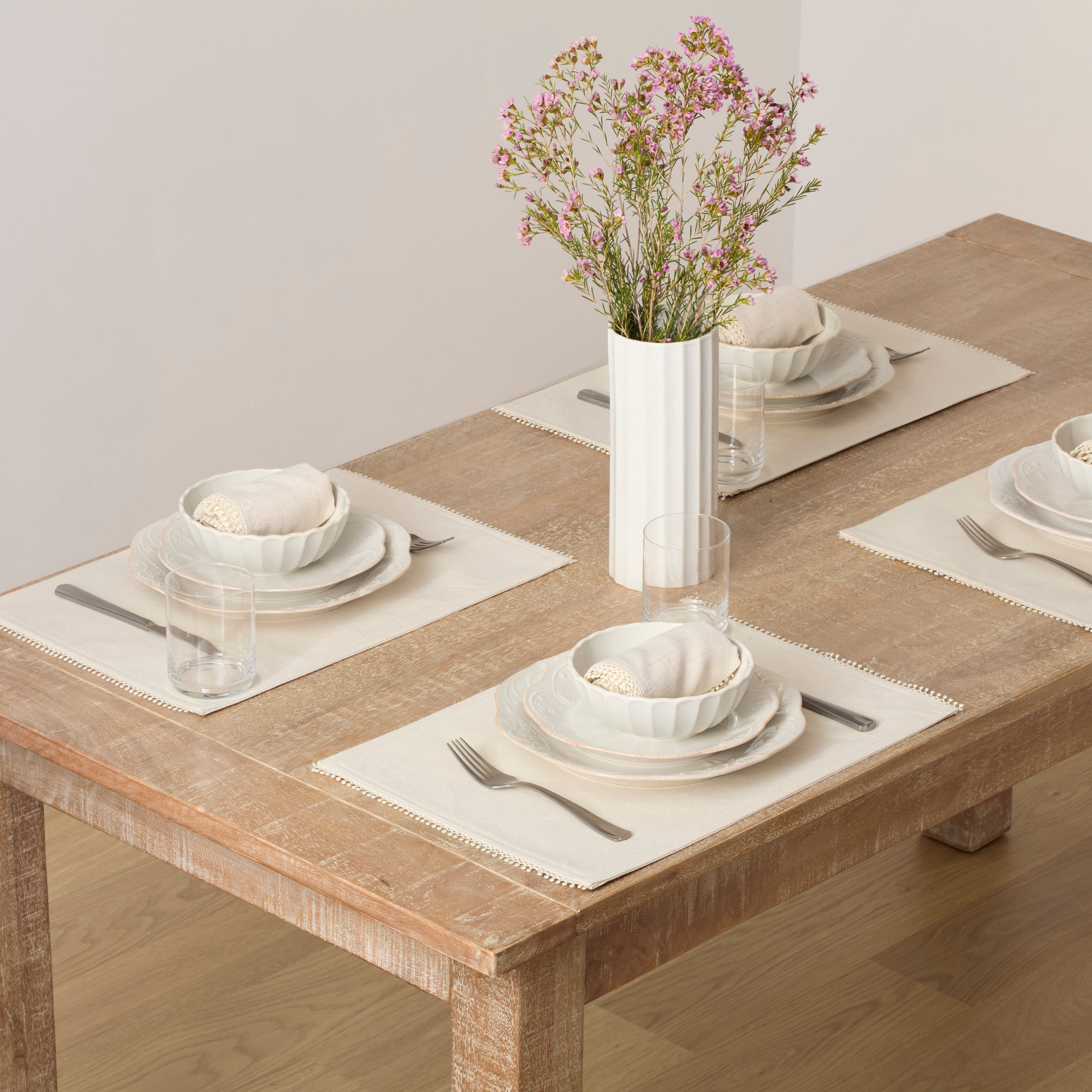 French Perle White 4-Piece Place Setting
