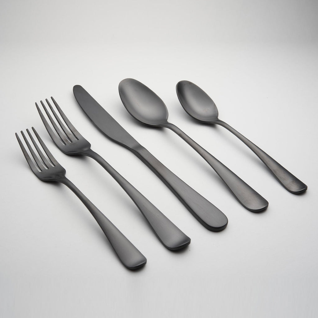 Rhiannon Black Satin 20 Piece Flatware Set