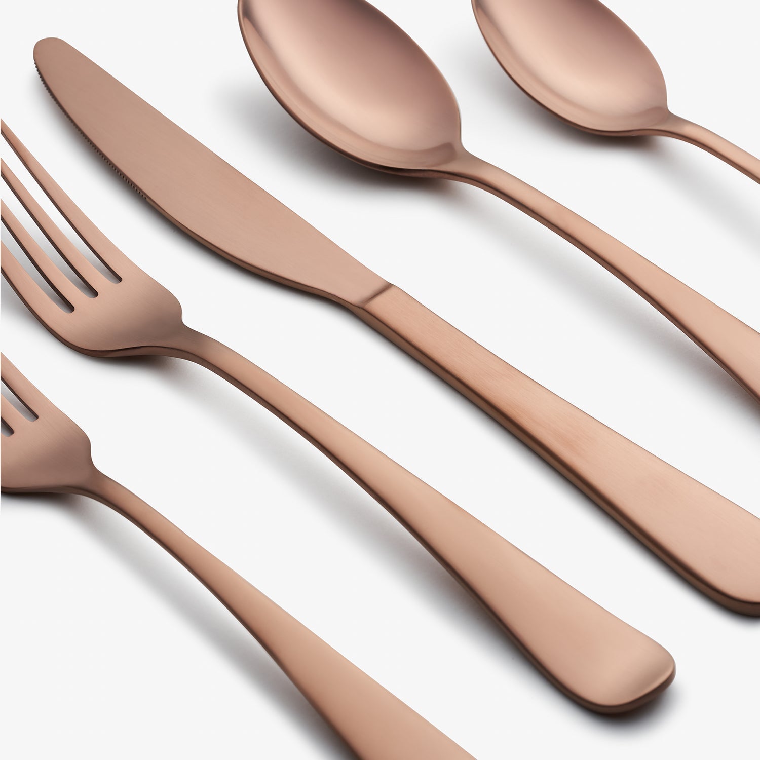 Rhiannon Copper Satin 20 Piece Flatware Set