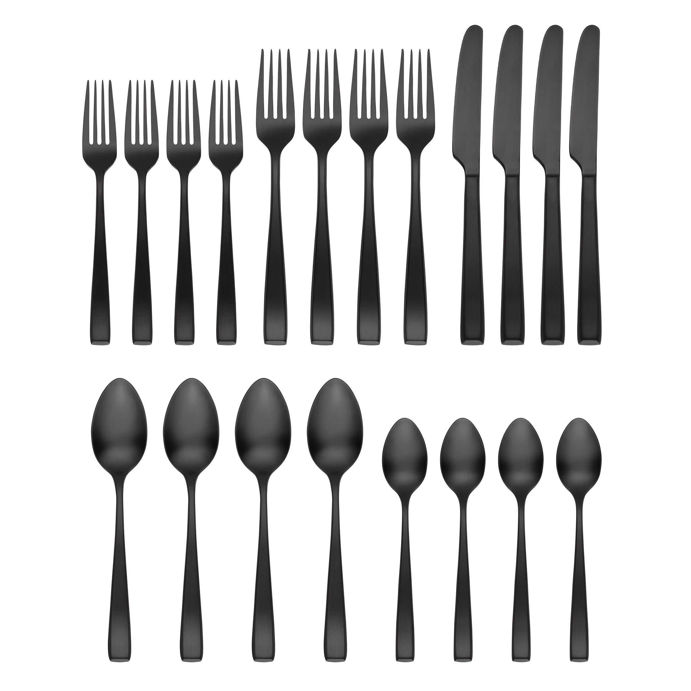 Samira Black Satin 20 Piece Flatware Set