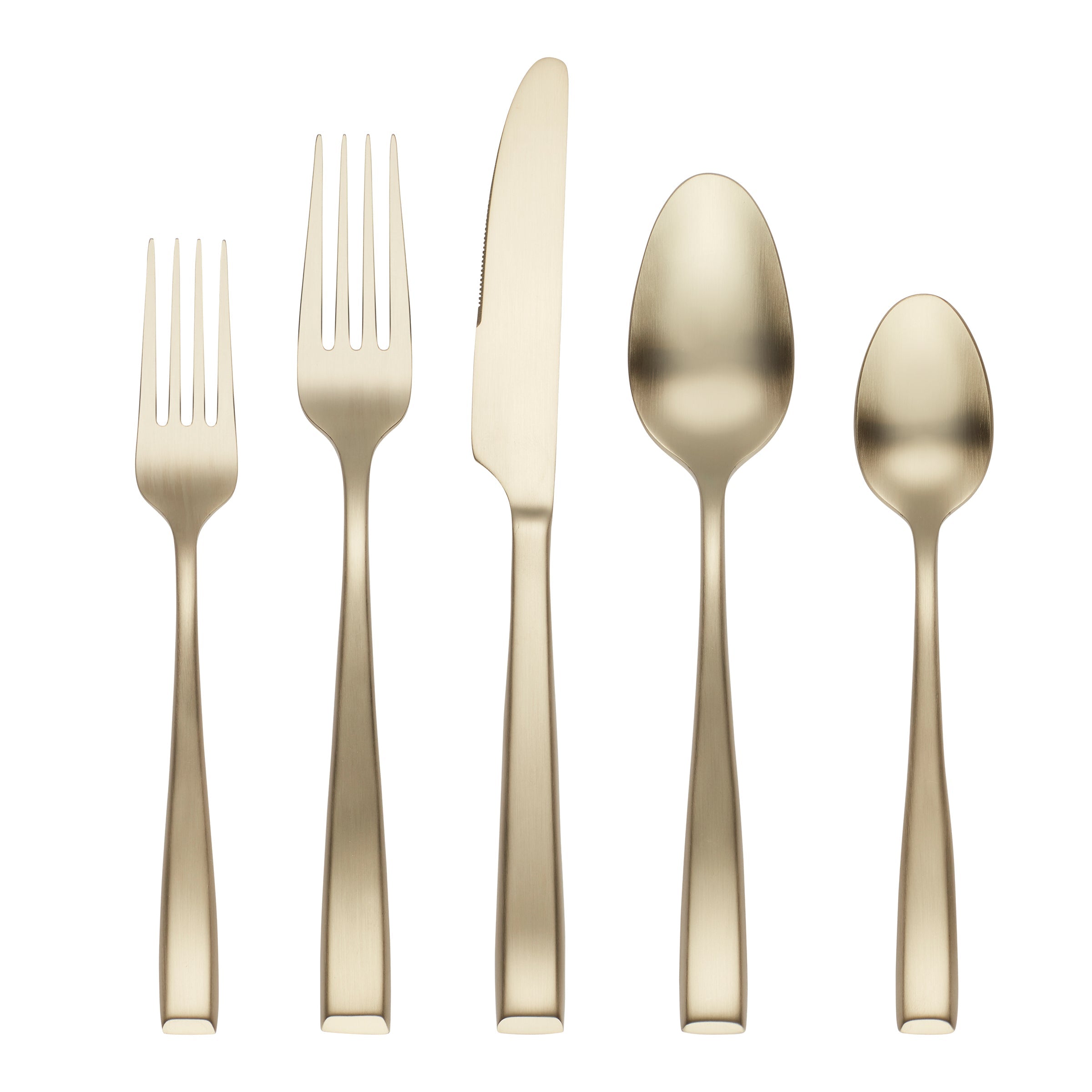 Samira Champagne Satin 20 Piece Flatware Set