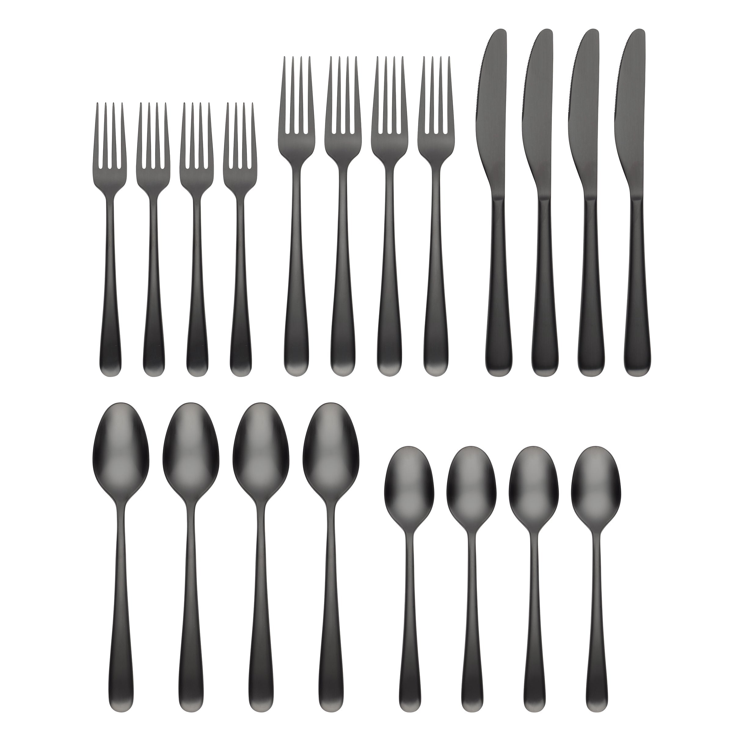 Rafael Black Satin 20 Piece Flatware Set