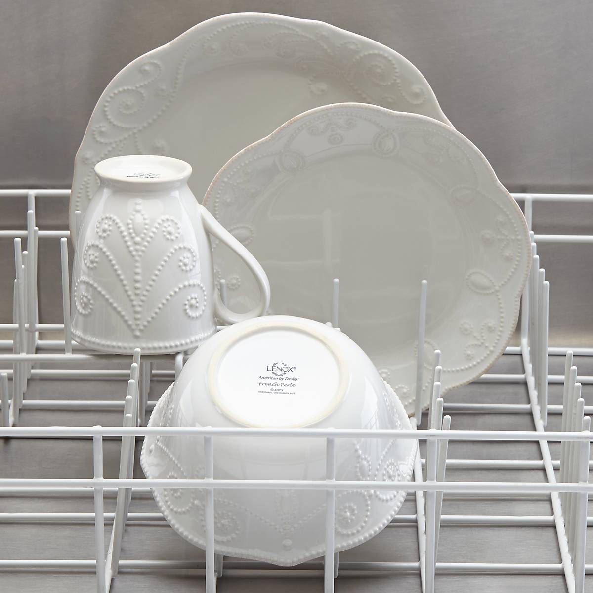 French Perle White 4-Piece Place Setting