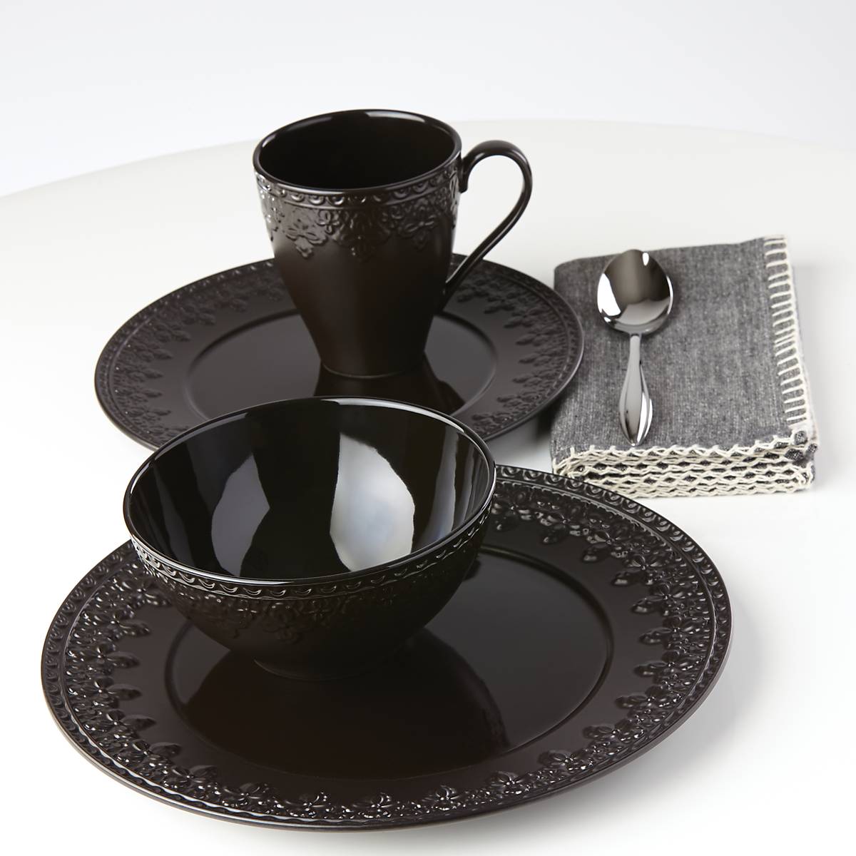 Chelse Muse Fleur Black All-Purpose Bowls - Set of 4