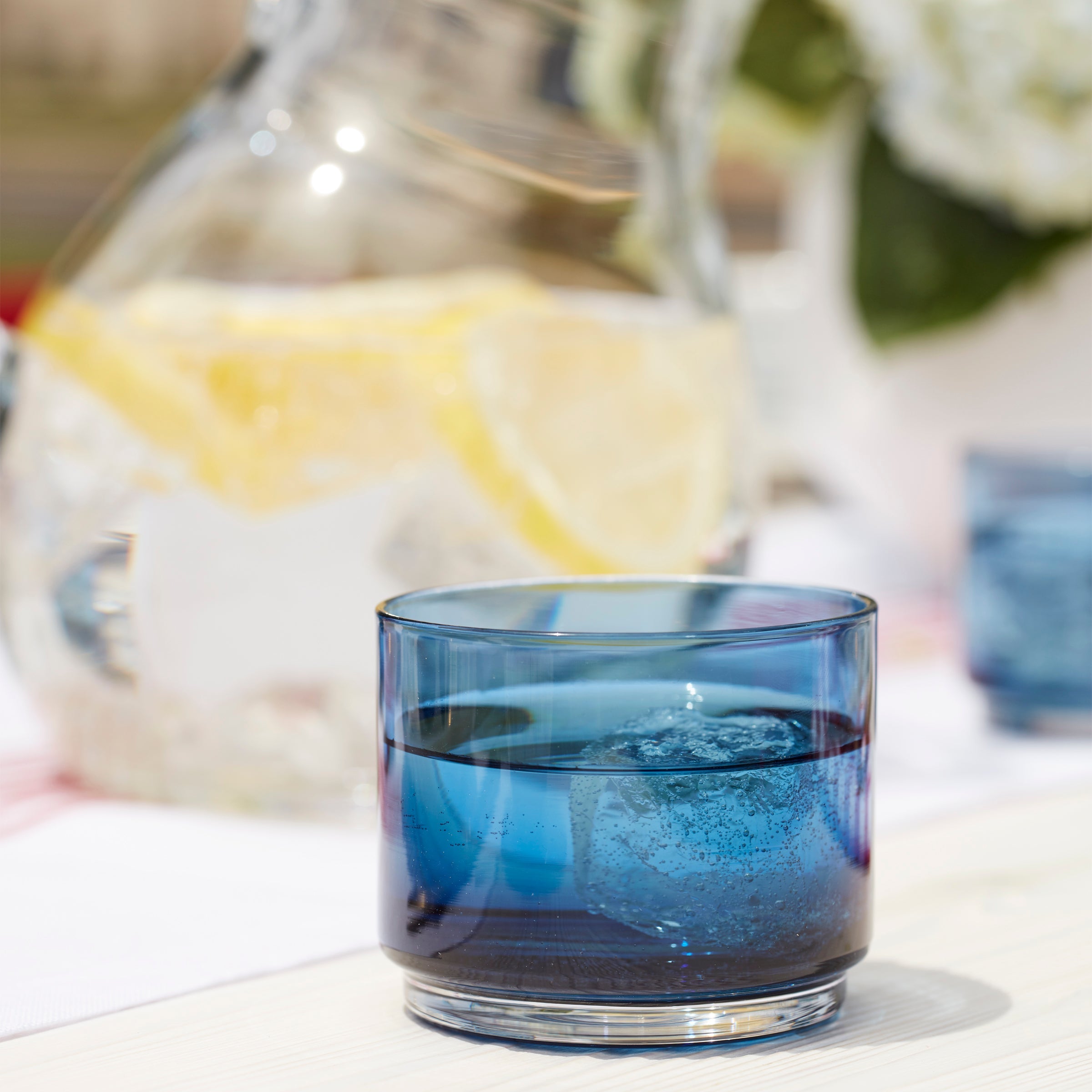Tuscany Classics Stackable Blue Short Glasses - Set Of 4