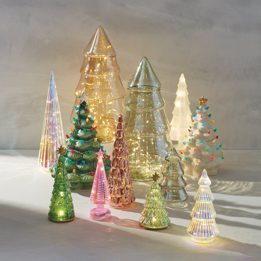 Led Lit Translucent Glass Holiday Tree