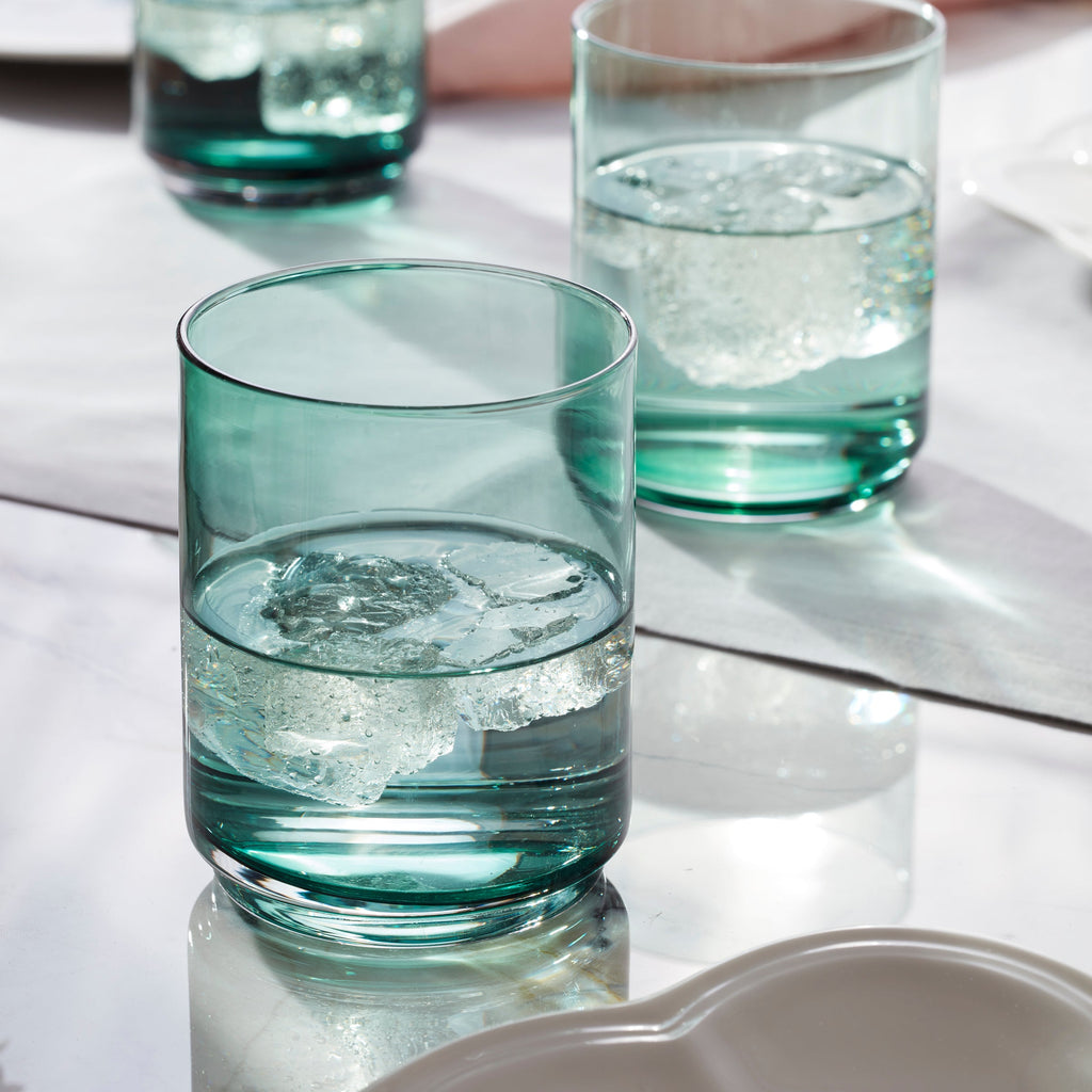 Tuscany Classics Stackable Green Tall Glasses - Set Of 4
