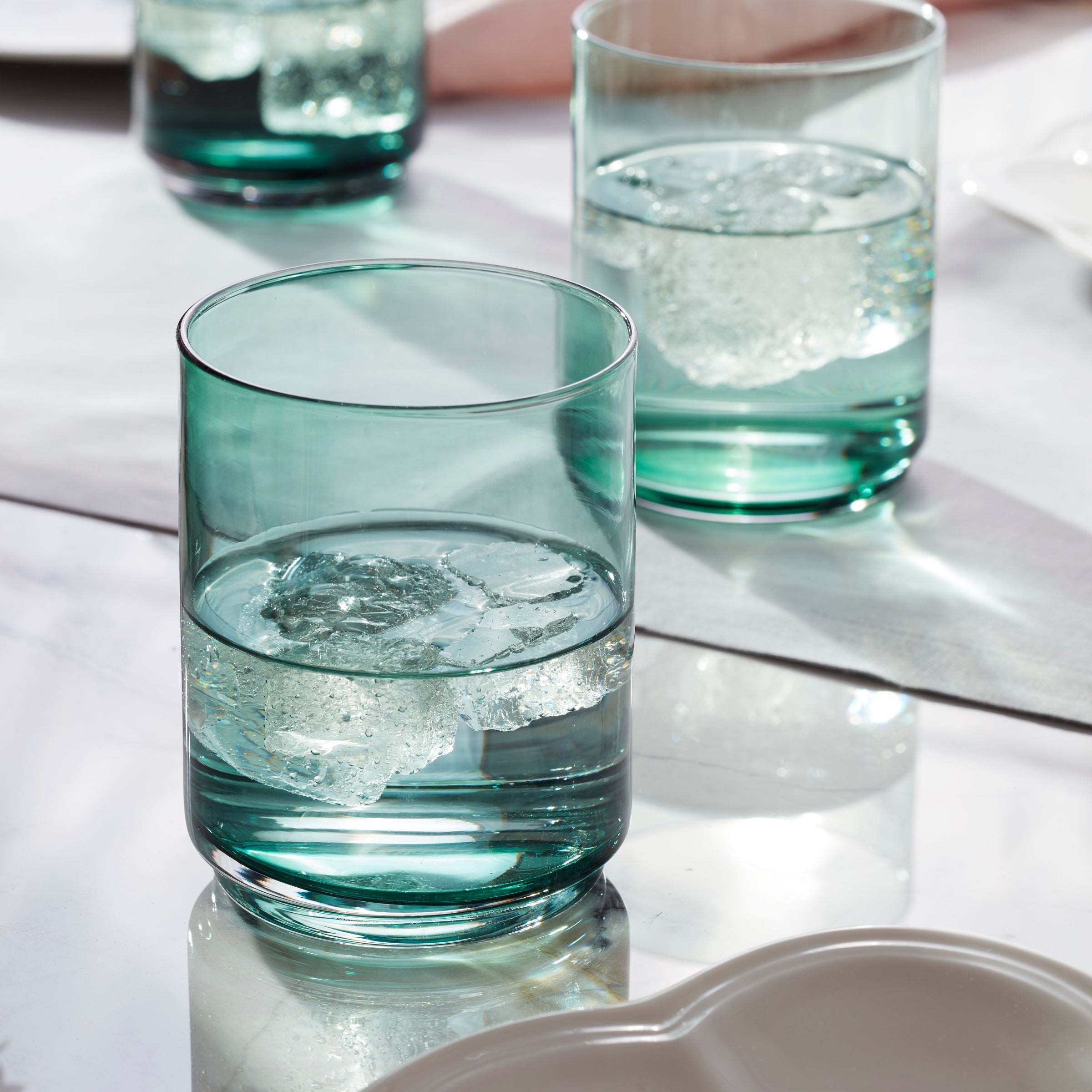Tuscany Classics Stackable Green Tall Glasses - Set Of 4