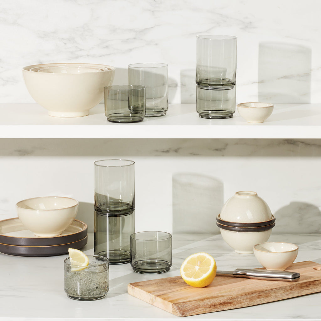 Tuscany Classics Stackable Smoke Tall Glasses - Set Of 4