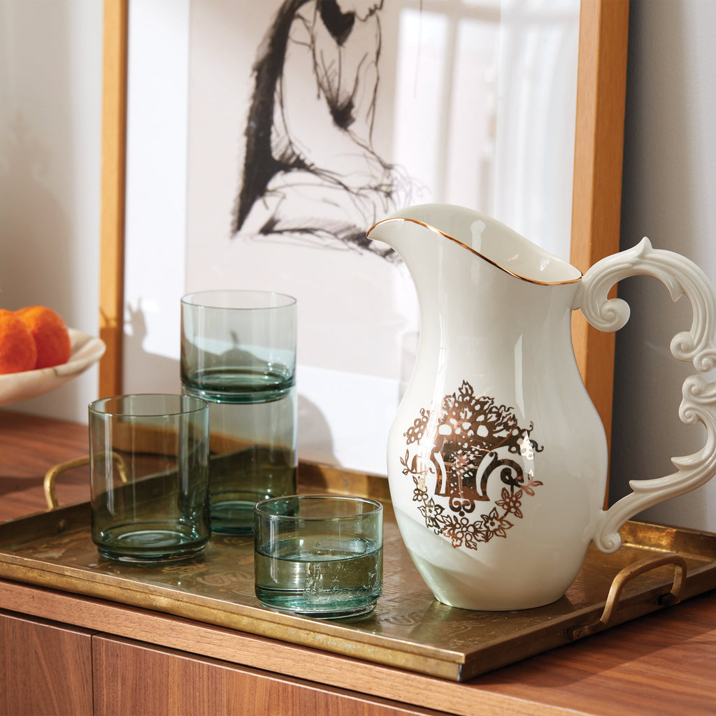 Tuscany Classics Stackable Green Tall Glasses - Set Of 4