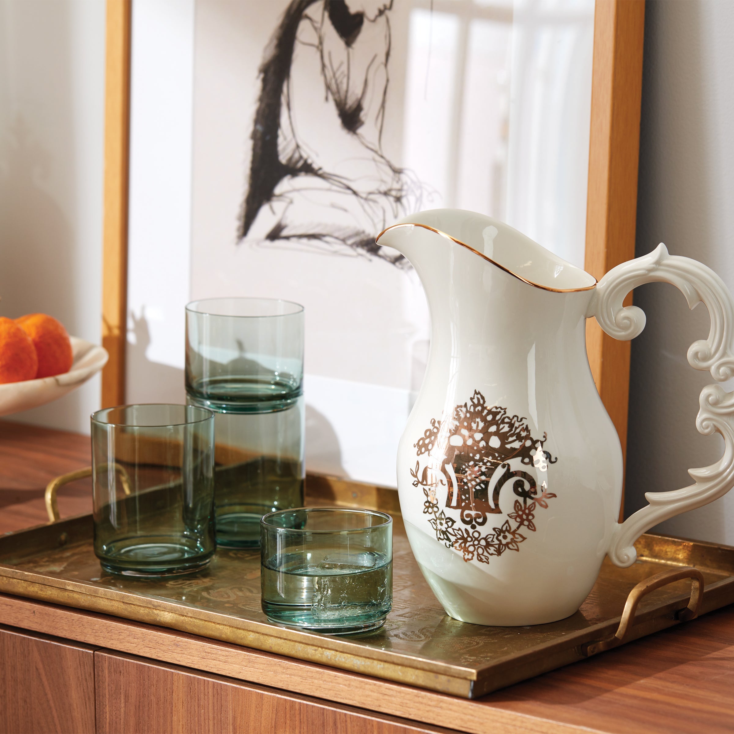 Tuscany Classics Stackable Green Tall Glasses - Set Of 4