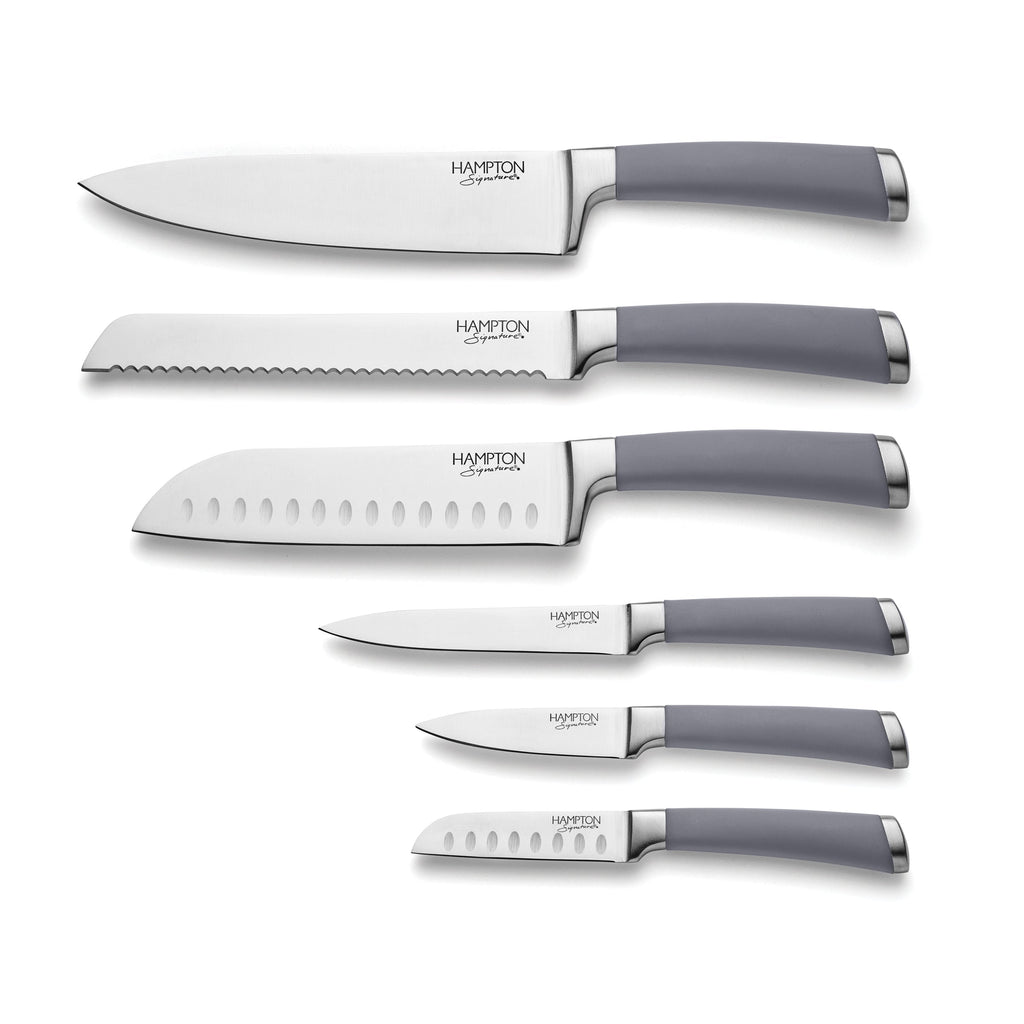 Beton 7 Piece Textured Cutlery Block Set
