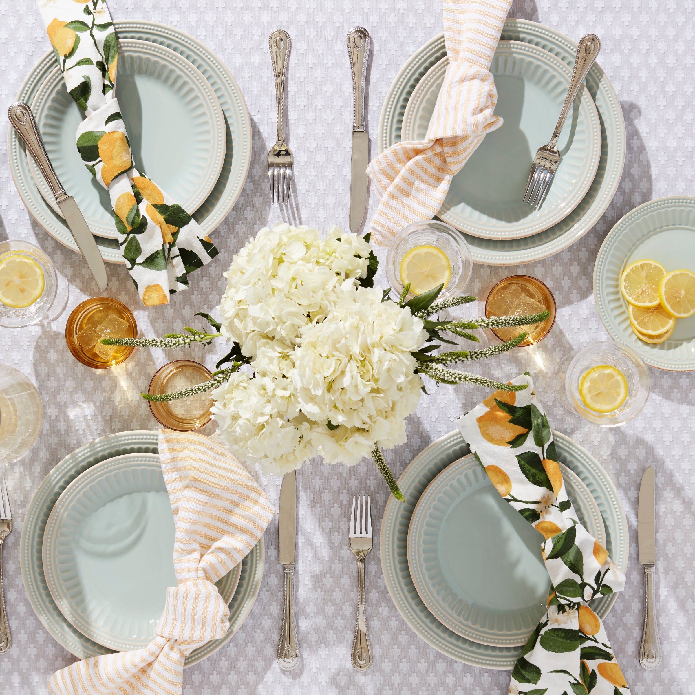French Perle Groove Ice Blue 4-Piece Place Setting