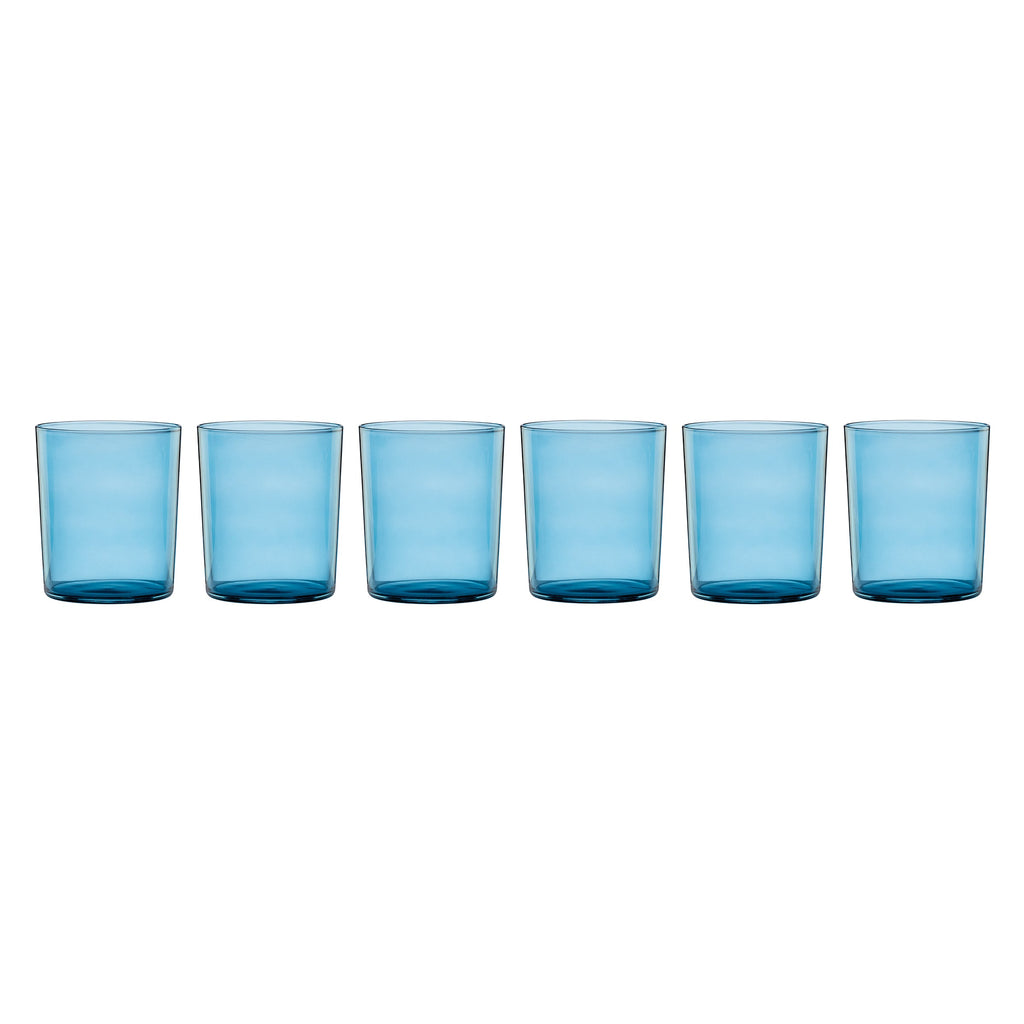 Stackable Blue Tall Glasses - Set Of 6