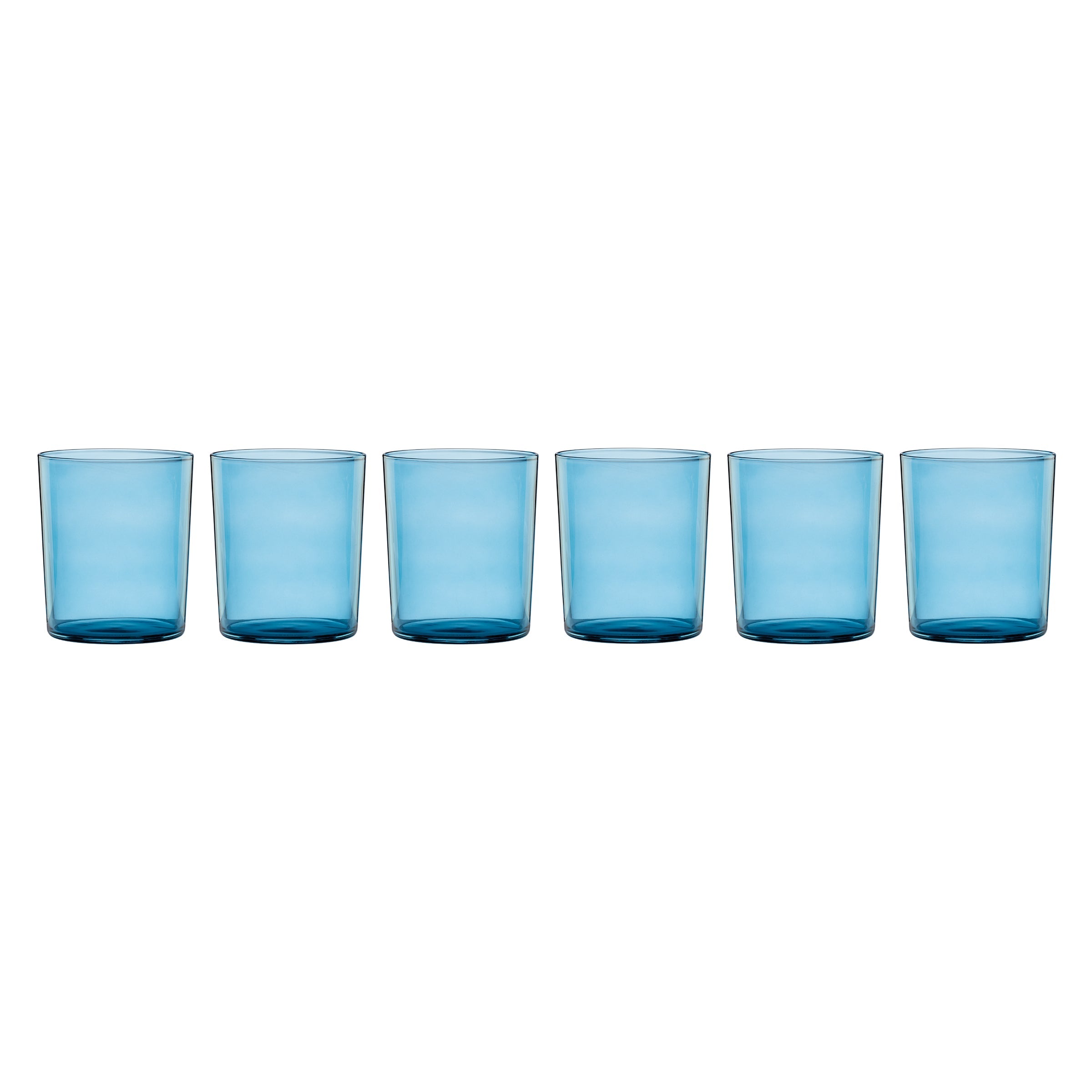 Stackable Blue Tall Glasses - Set Of 6