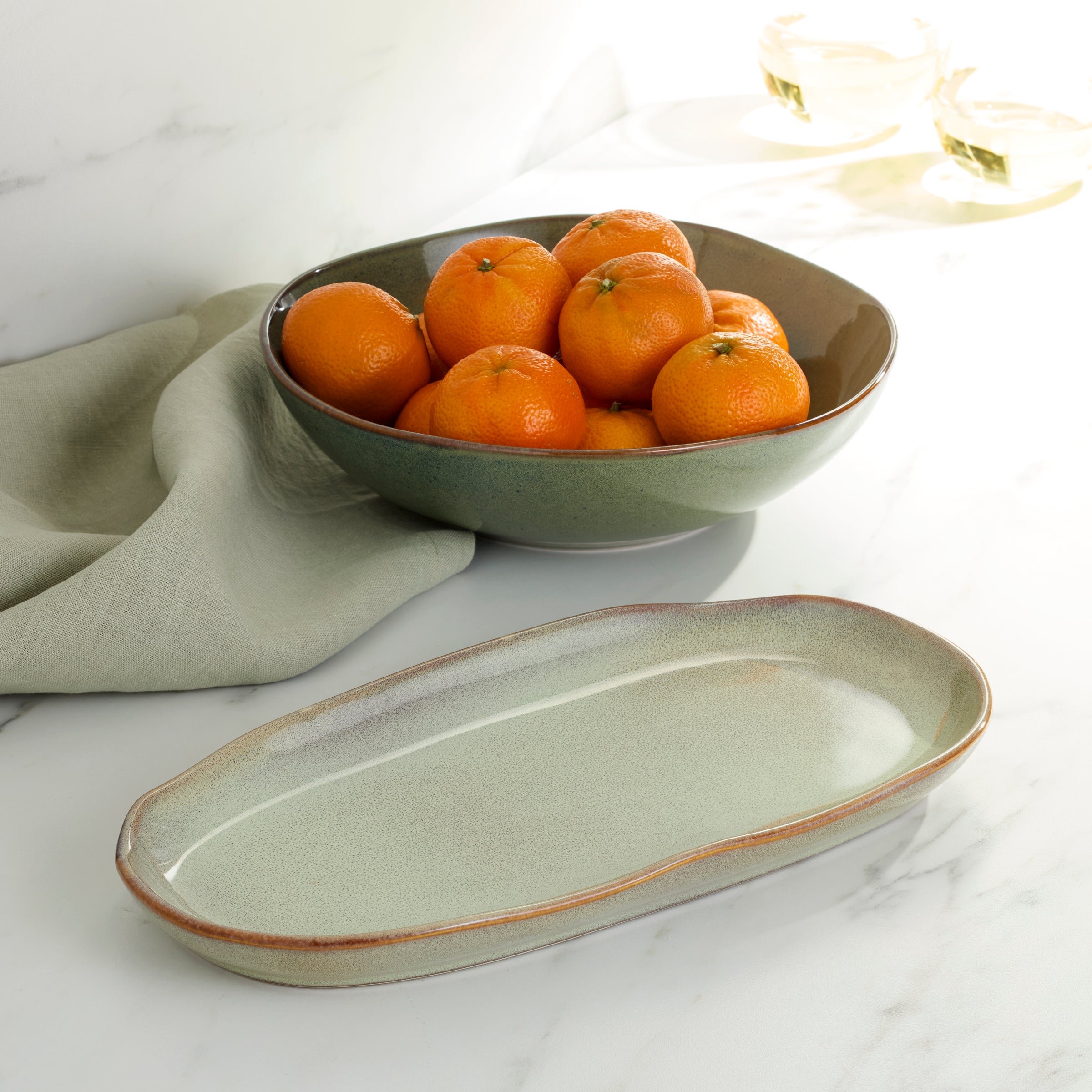 Organic Shades Green 2-Piece Serving Set