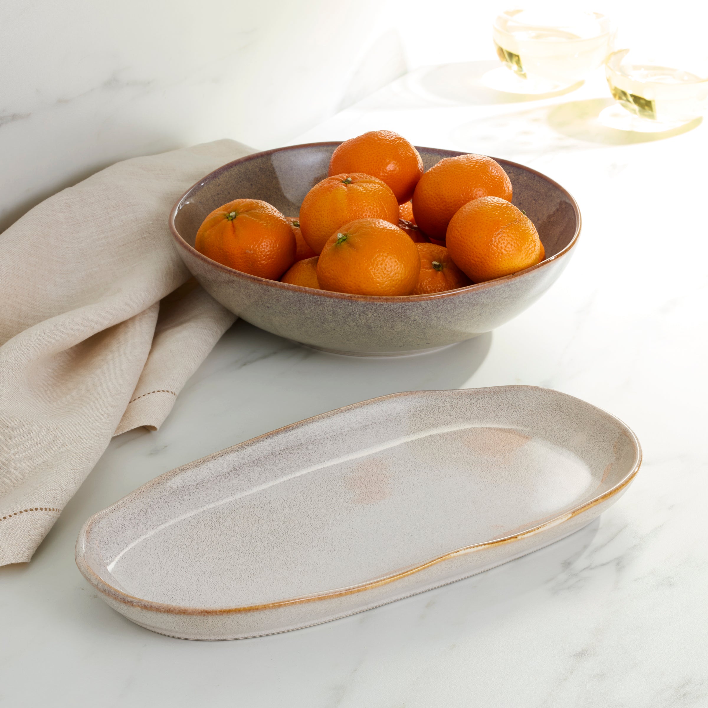 Organic Shades Oatmeal 2-Piece Serving Set
