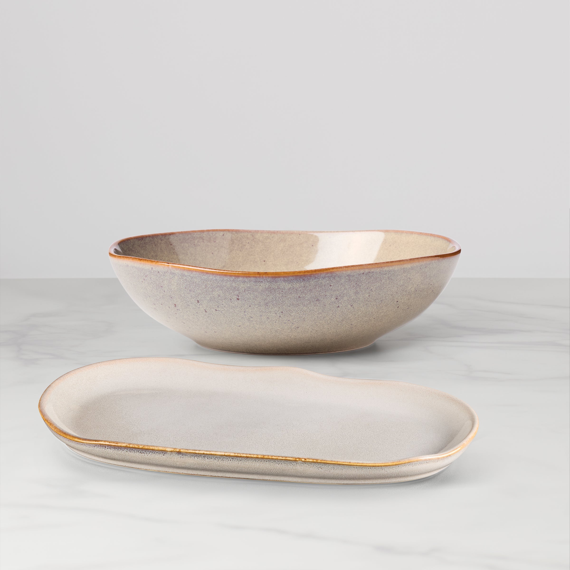 Organic Shades Oatmeal 2-Piece Serving Set
