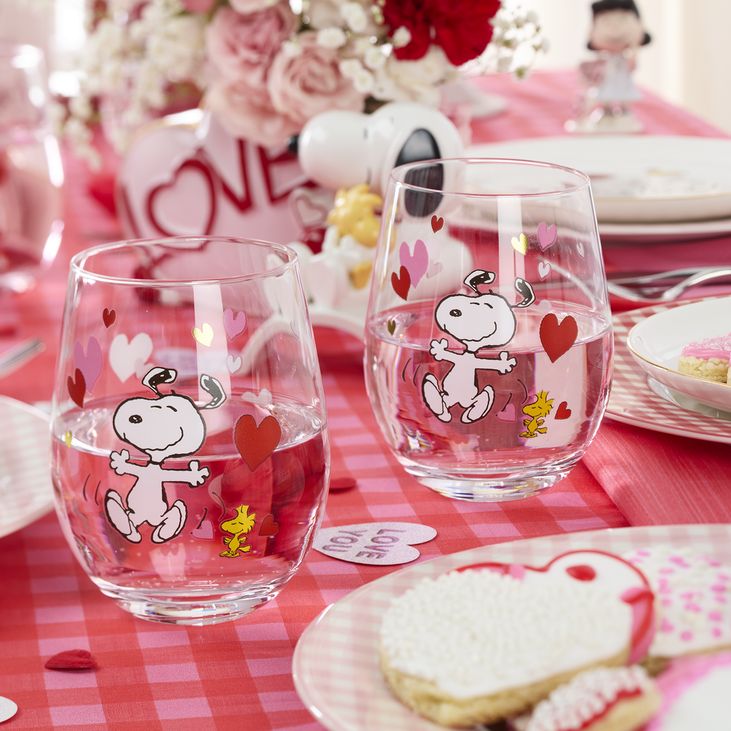 Snoopy Valentine's Day Tumblers - Set Of 4