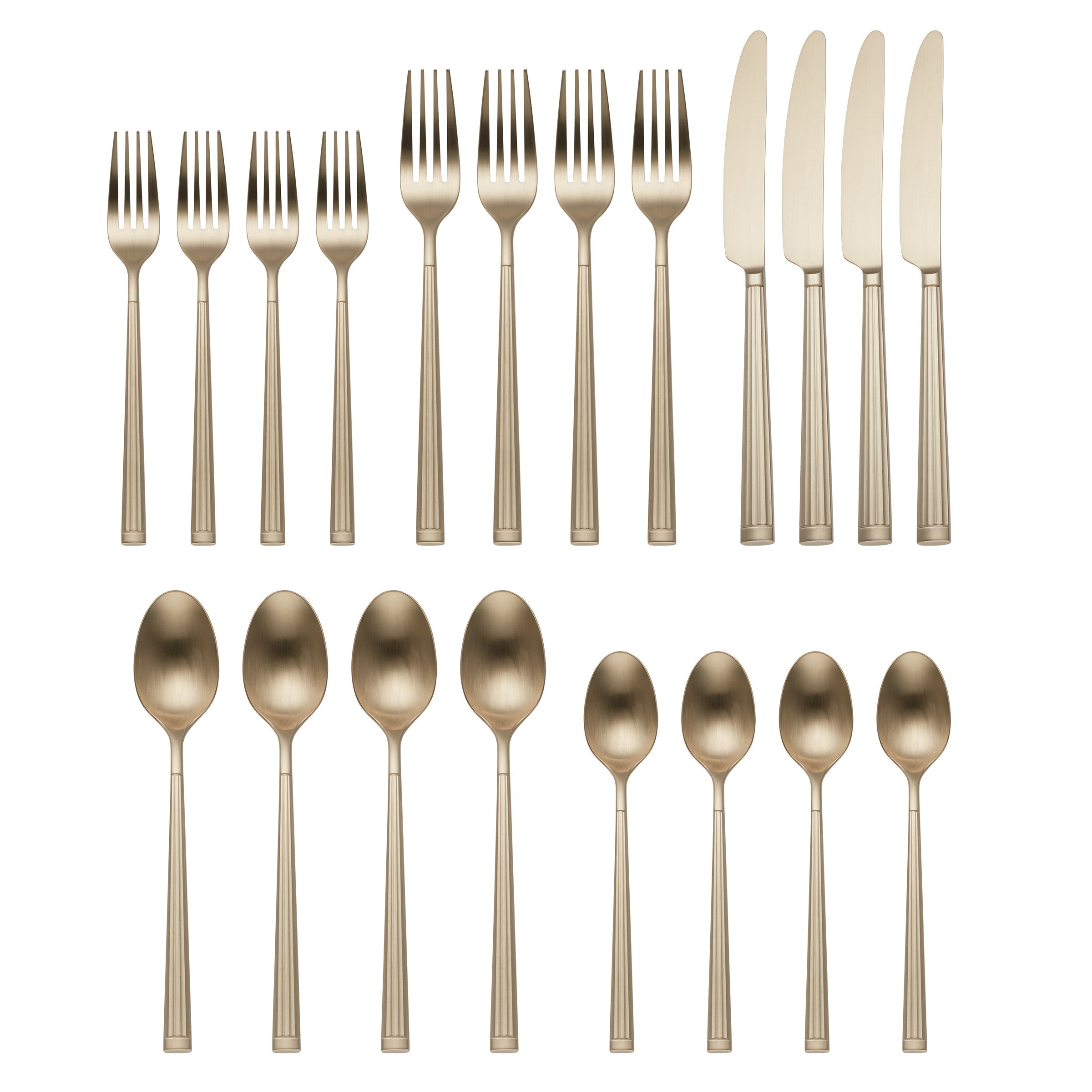 Robyn Champagne Mist Satin 20 Piece Flatware Set