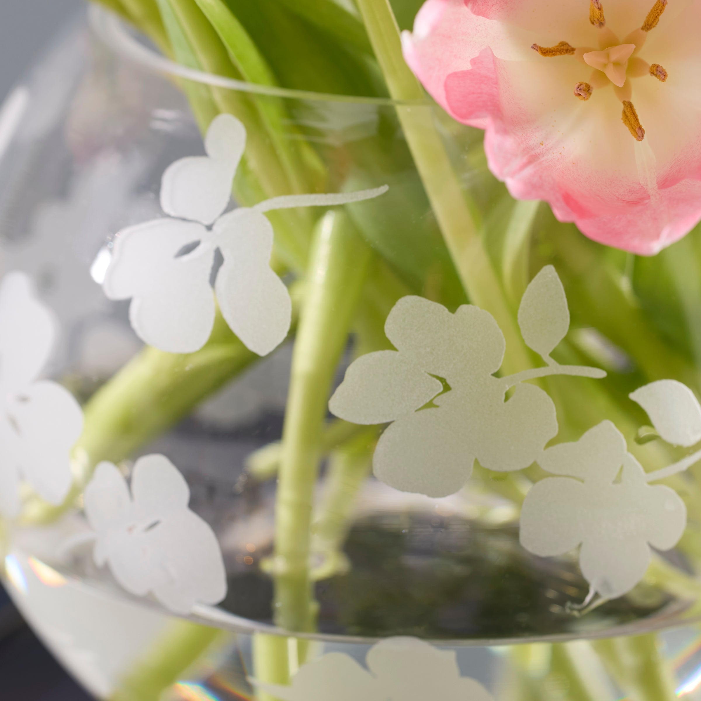 Spring Pansies Glass Petite Rose Bowl