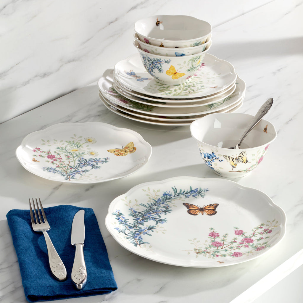 Butterfly Meadow Herbs 12-Piece Dinnerware Set