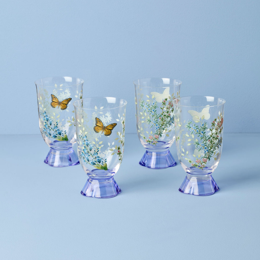 Butterfly Meadow Herbs Tall Tumblers - Set Of 4