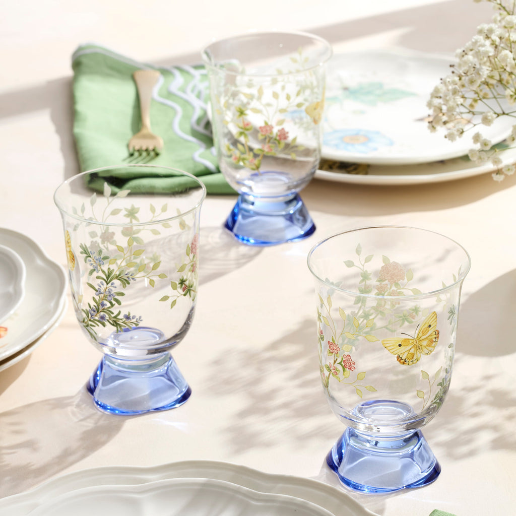 Butterfly Meadow Herbs Short Tumblers - Set Of 4