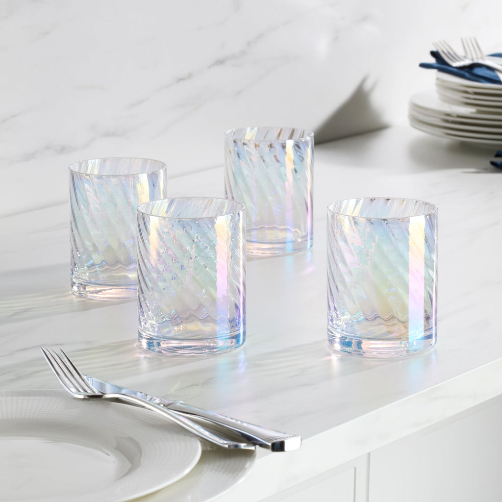 Tuscany Classics Iridescent Double Old Fashion Glasses - Set