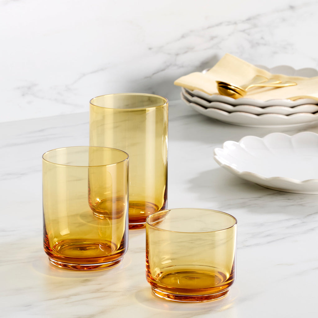 Tuscany Stackable Amber Coolers - Set Of 4