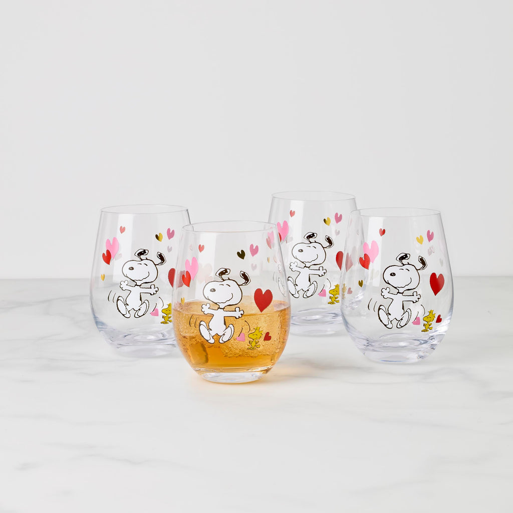 Snoopy Valentine's Day Tumblers - Set Of 4