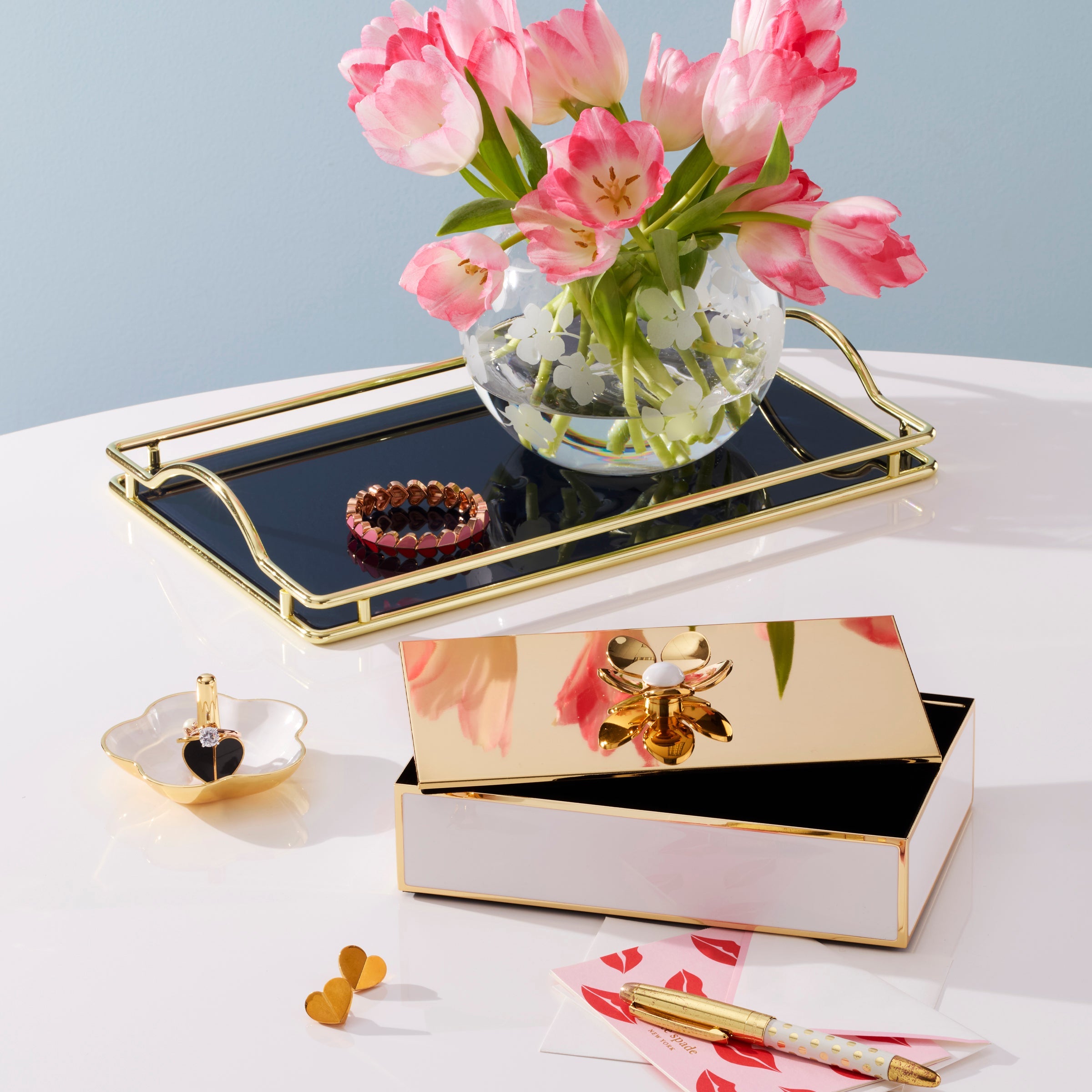 Spring Pansies Glass Petite Rose Bowl