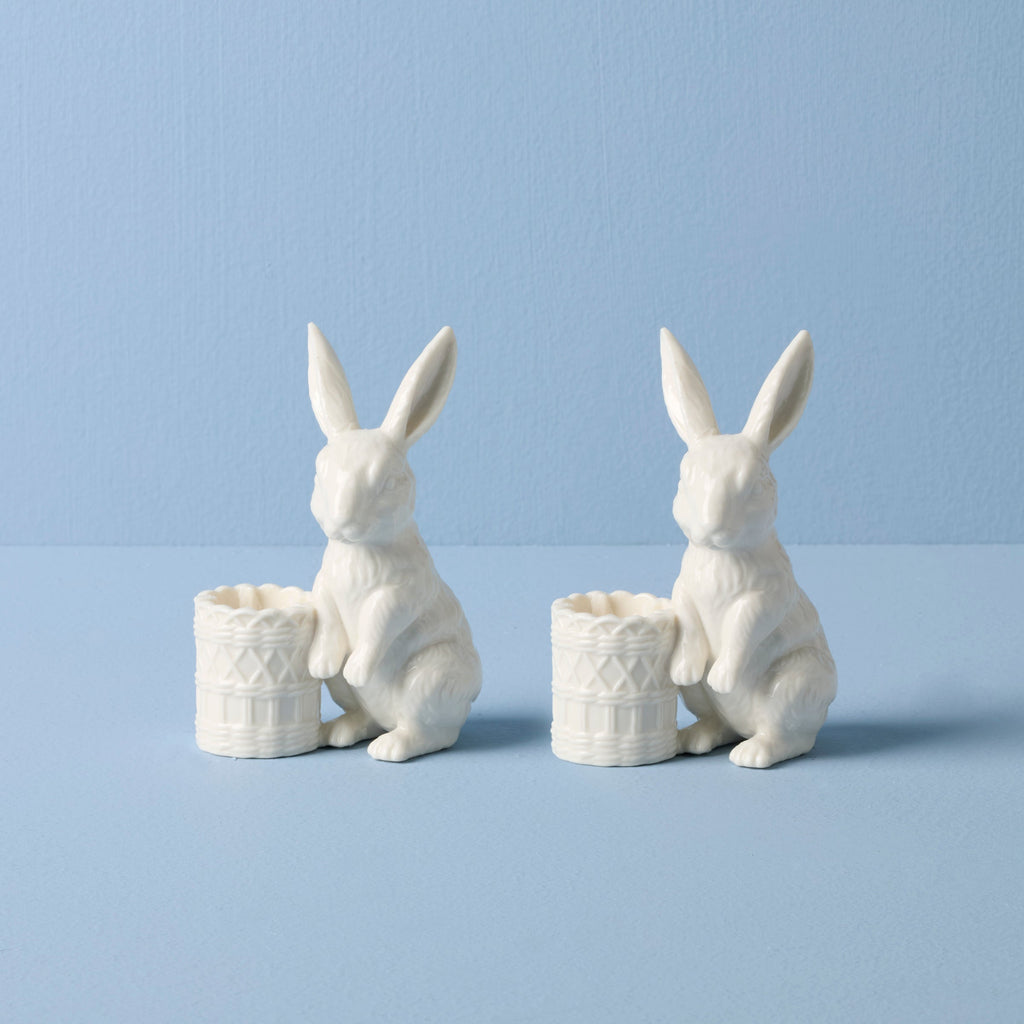 Wicker Creek Bunny Candle Holders - Set of 2