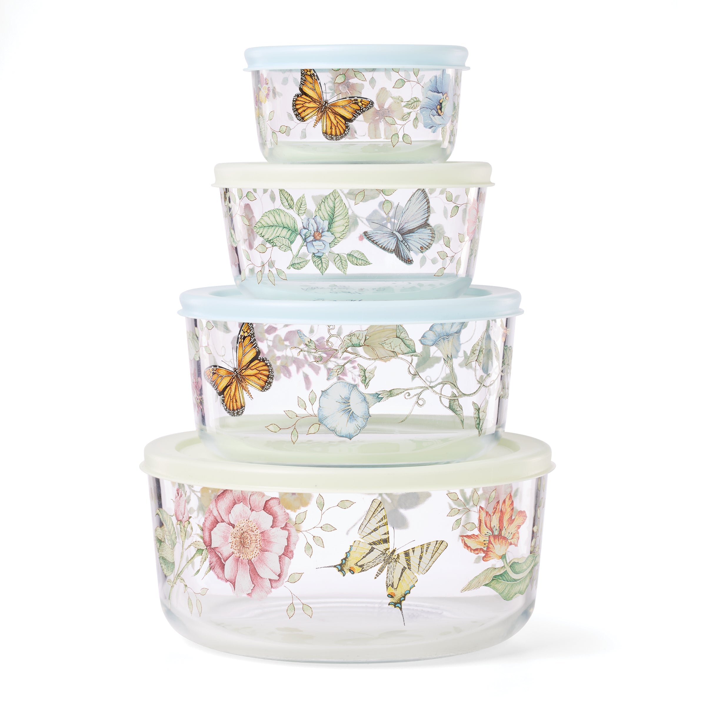 Butterfly Meadow Glass Containers - Set Of 4