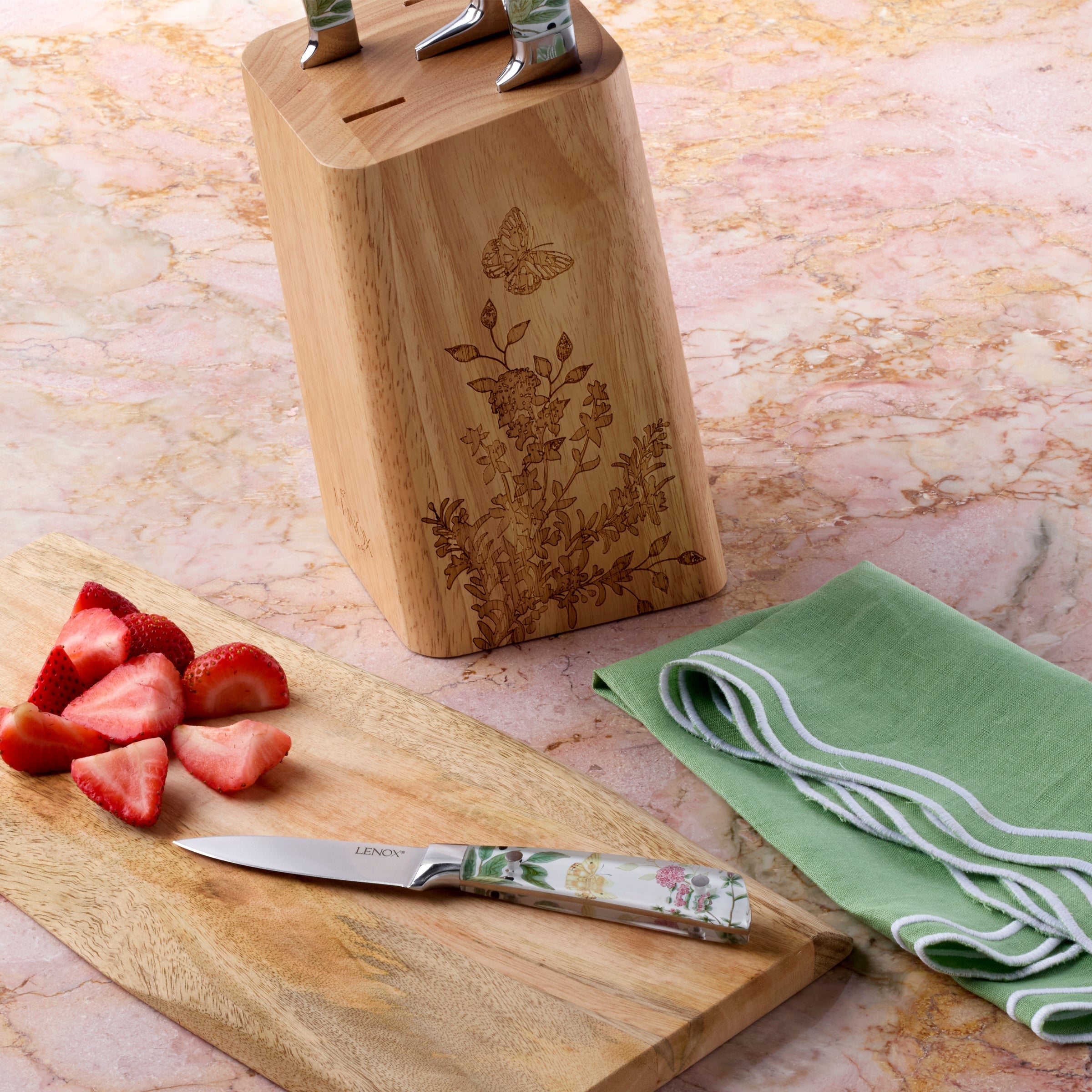 Butterfly Meadow Herbs 6 Piece Cutlery Block Set