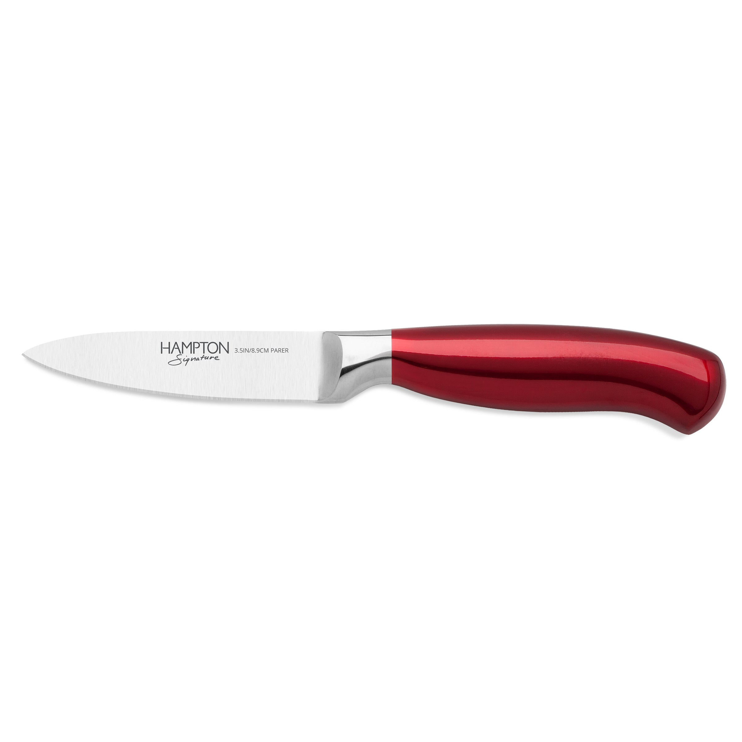 "Argentum Red 3.5"" Paring Knife with Clear Blade Guard"