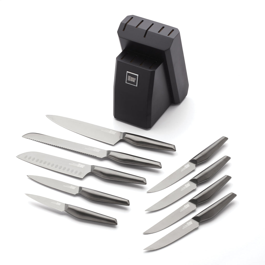 Robert Irvine 10 Piece Black Cutlery Block