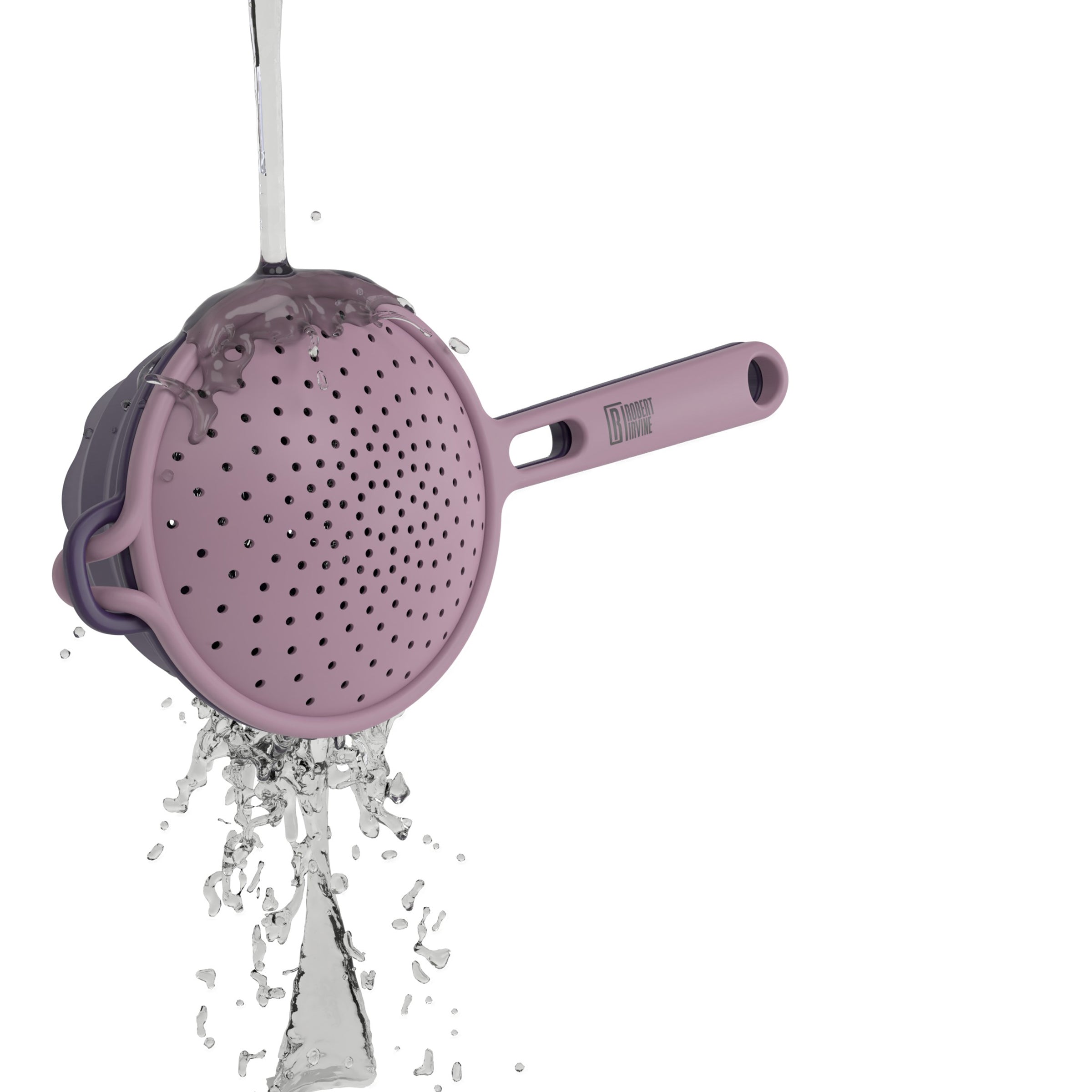Robert Irvine 2-Piece Silicone Colander Set Purple