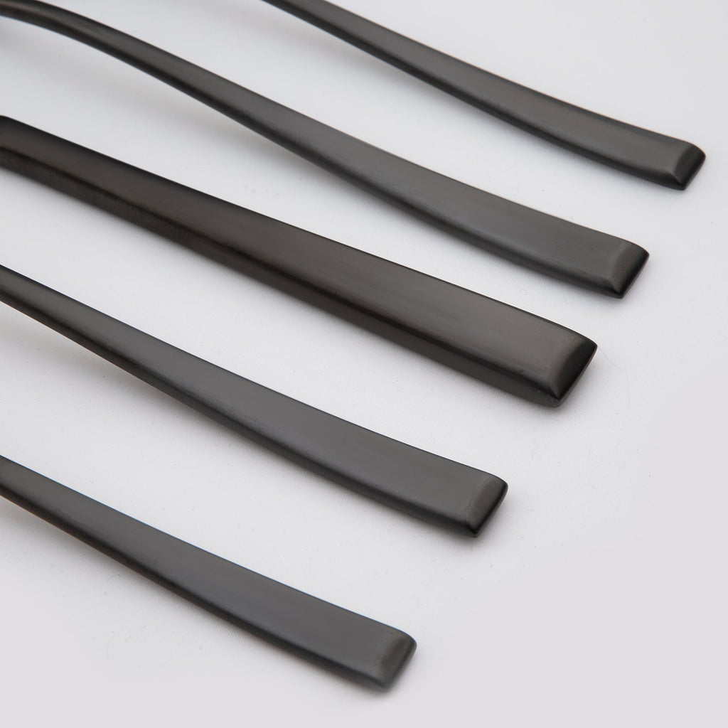 Marlise Black Satin 20 Piece Flatware Set