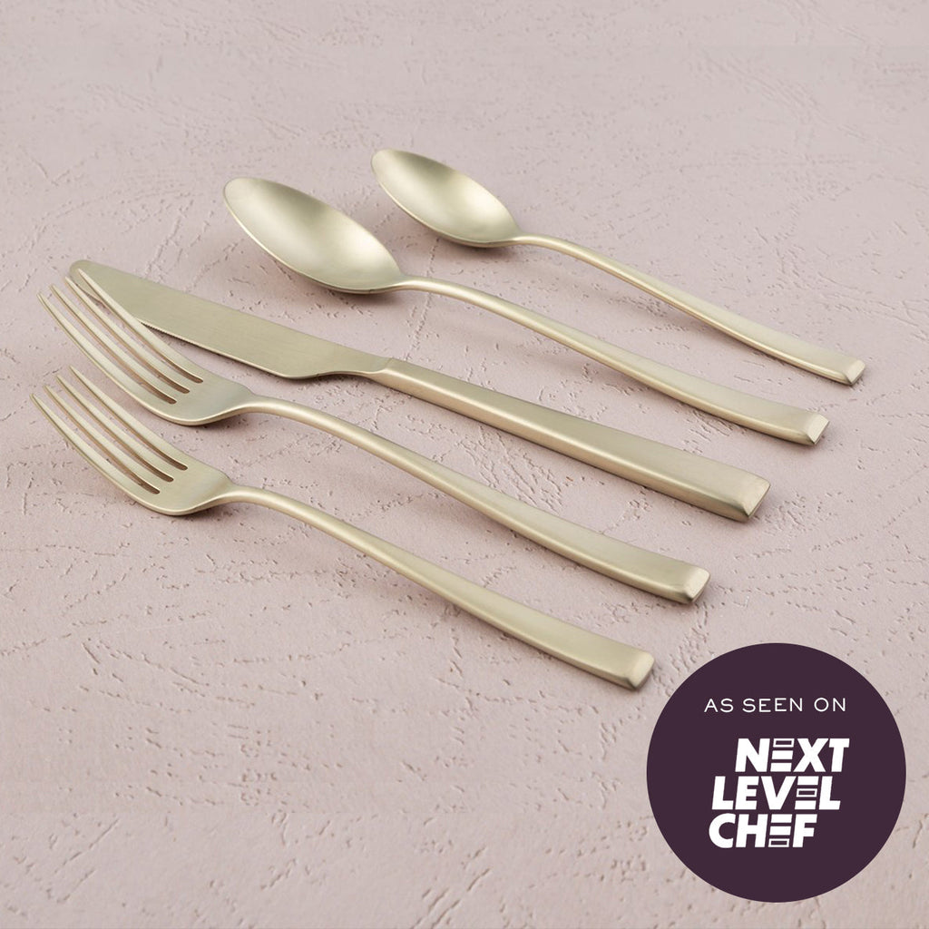 Marlise Champagne Satin 20 Piece Flatware Set