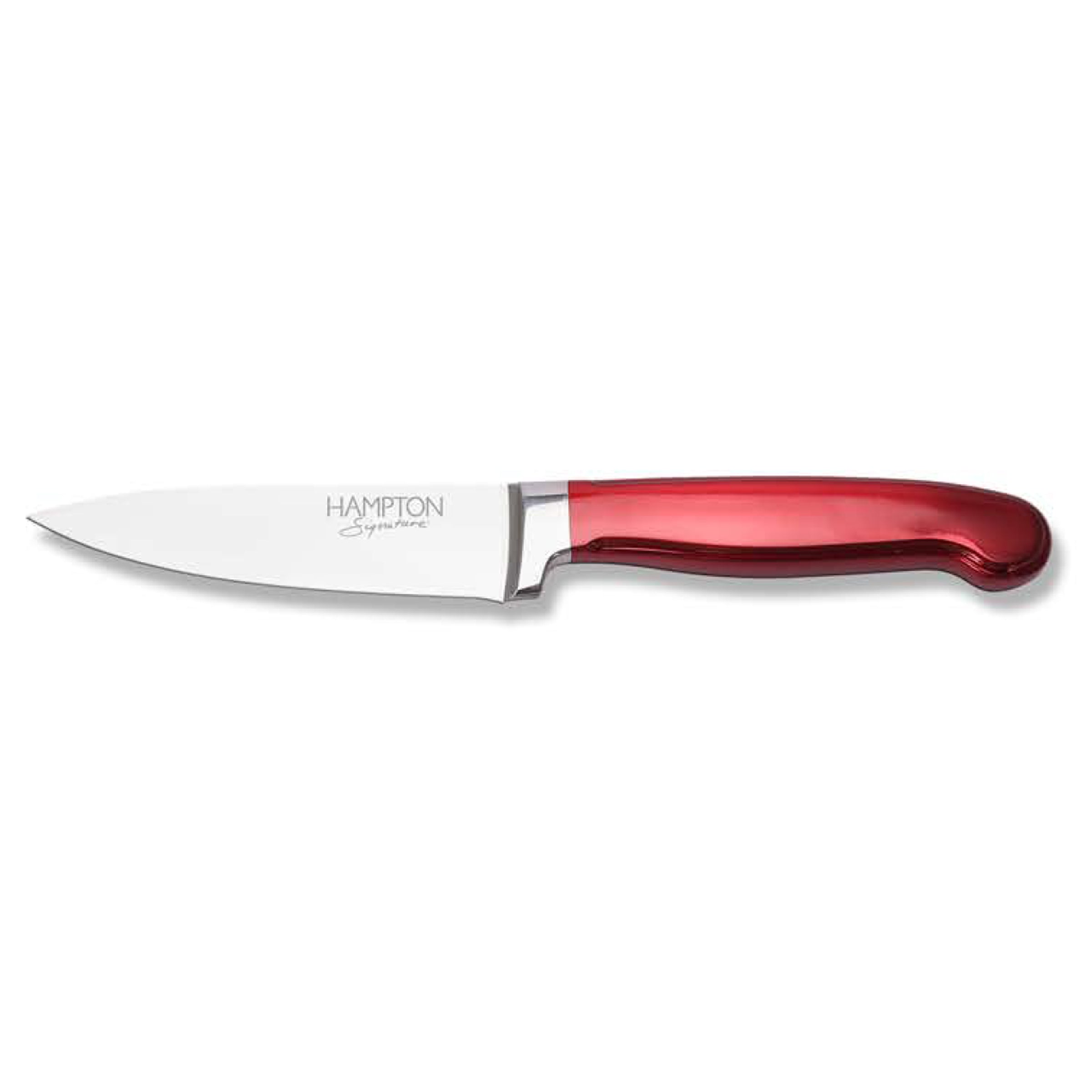 "Rorik Red 3.5"" Paring Knife with Clear Blade Guard"