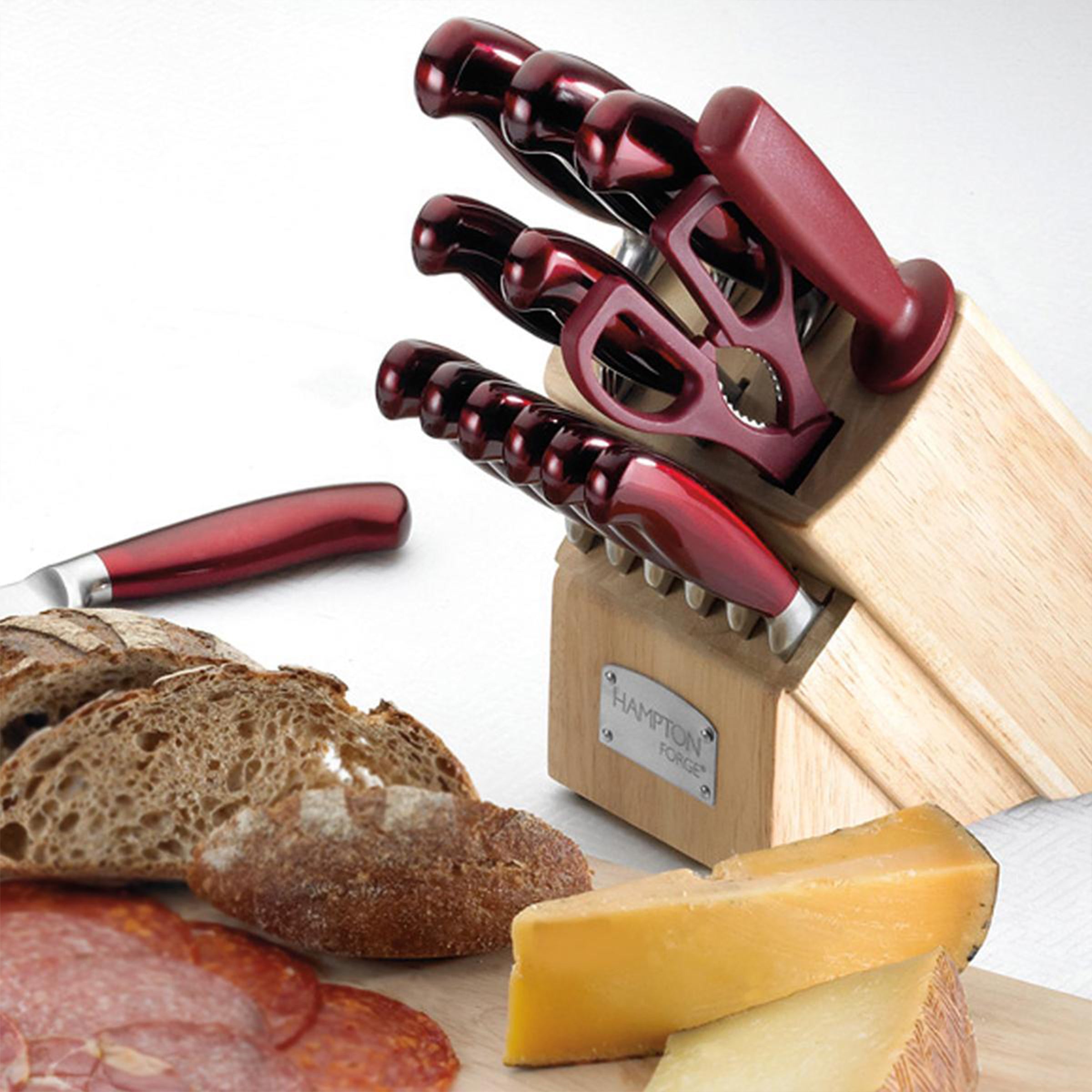 Argentum Red 14 Piece Cutlery Block Set