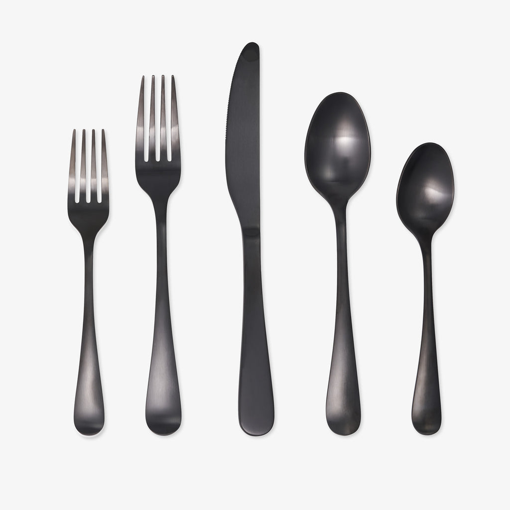 Rhiannon Black Satin 20 Piece Flatware Set