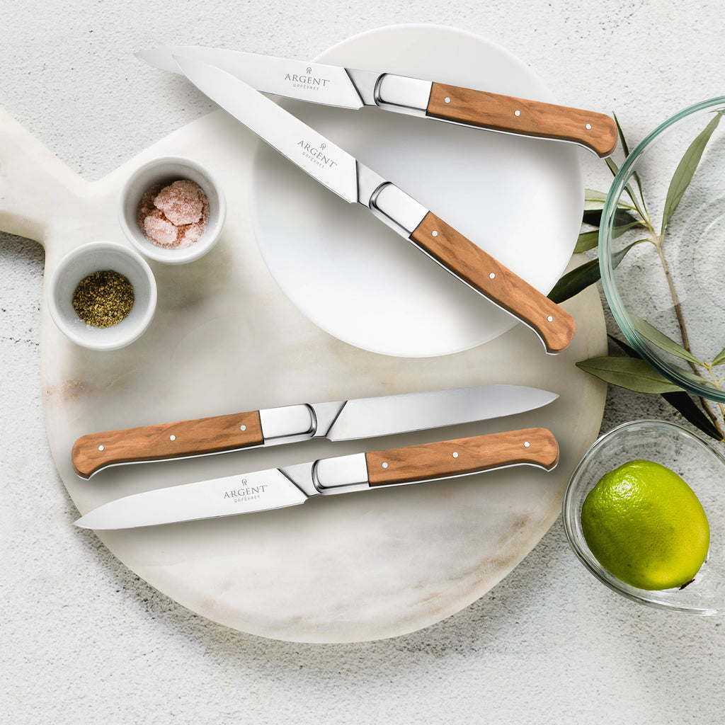 Lynden Olive Wood Steak Knives Set of 4