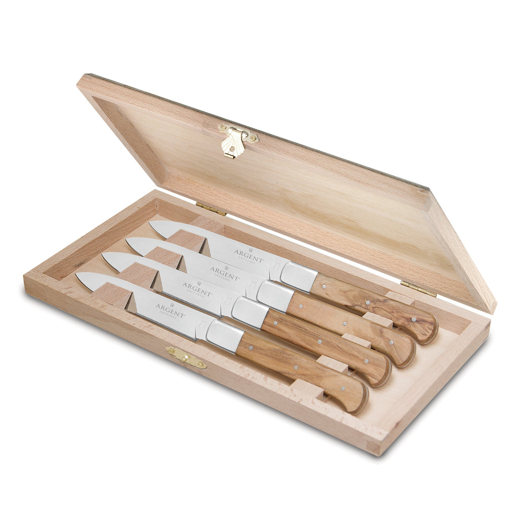 Lynden Olive Wood Steak Knives Set of 4
