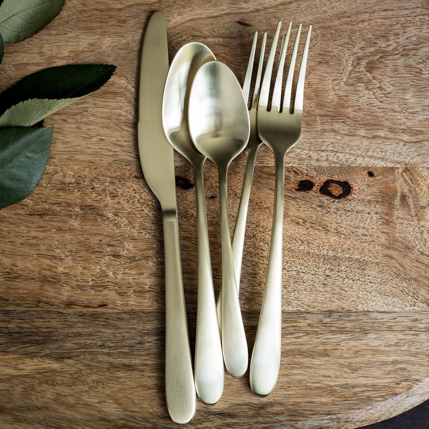 Poet Champagne Satin 20 Piece Flatware Set